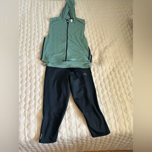 Adidas Black and Olive Activewear Set Size Small